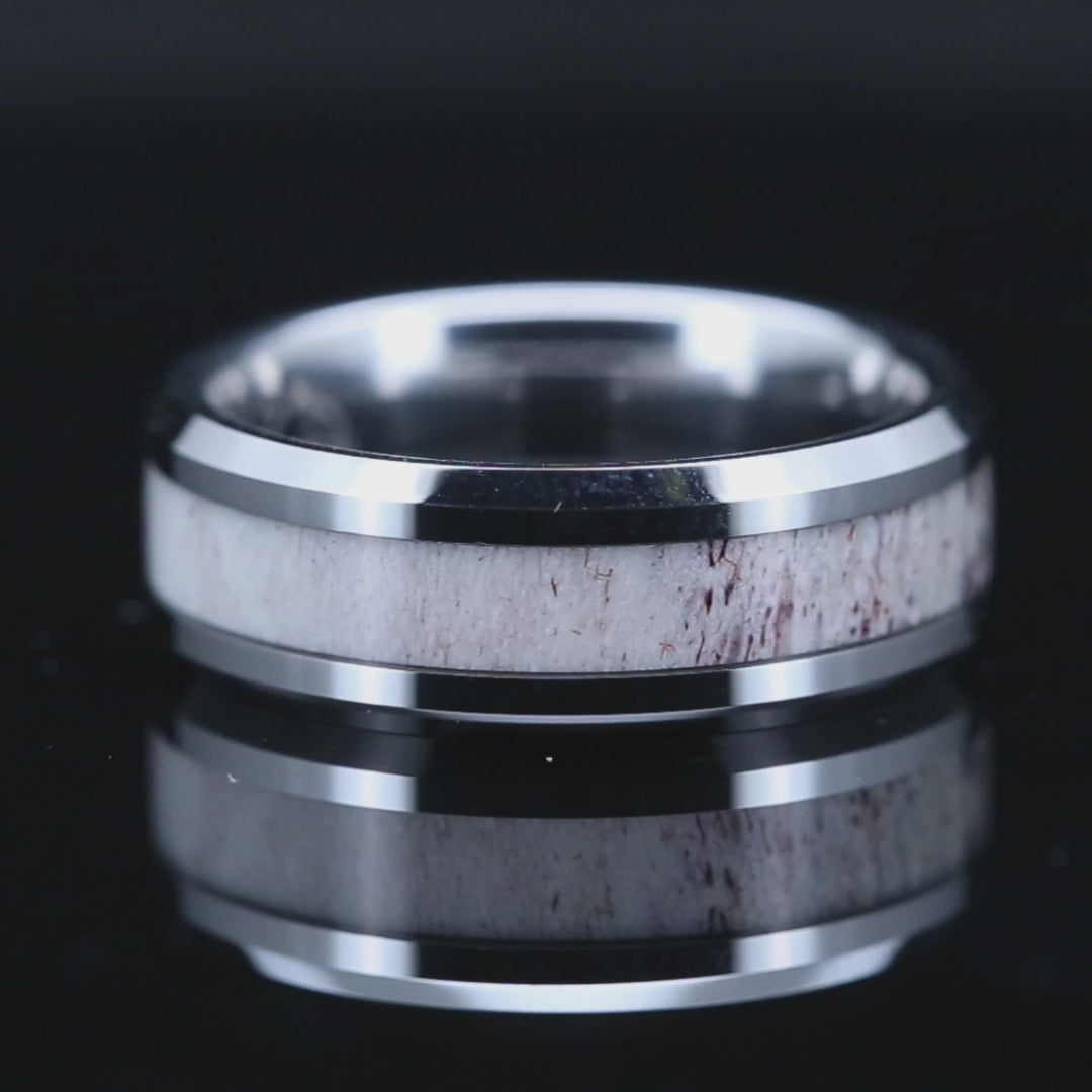Deer Antler and Tungsten Ring