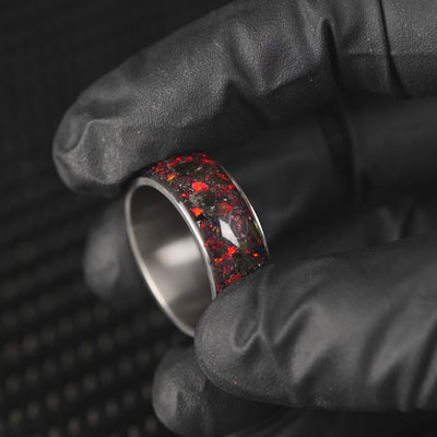 Hellfire Halo Glowstone Ring on Titanium