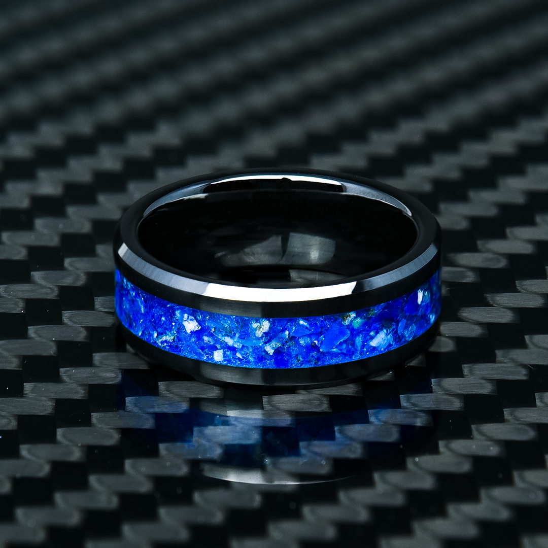 Lapis Lazuli Glowstone Ring on Black Ceramic | Patrick Adair