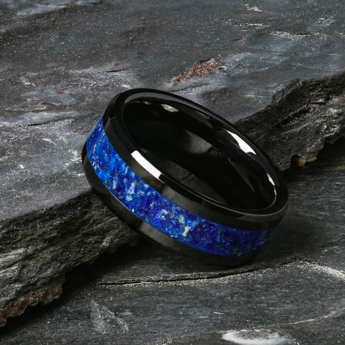 Lapis Lazuli Glowstone Ring | on Black Adair Designs Ceramic Patrick
