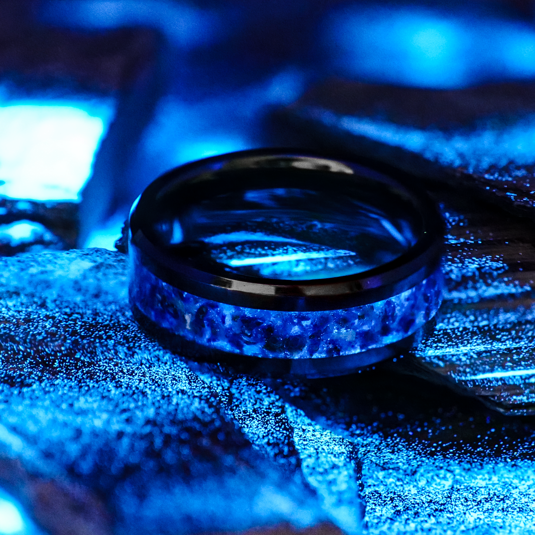 Lapis Lazuli Glowstone Ring on Black Adair Ceramic | Patrick Designs