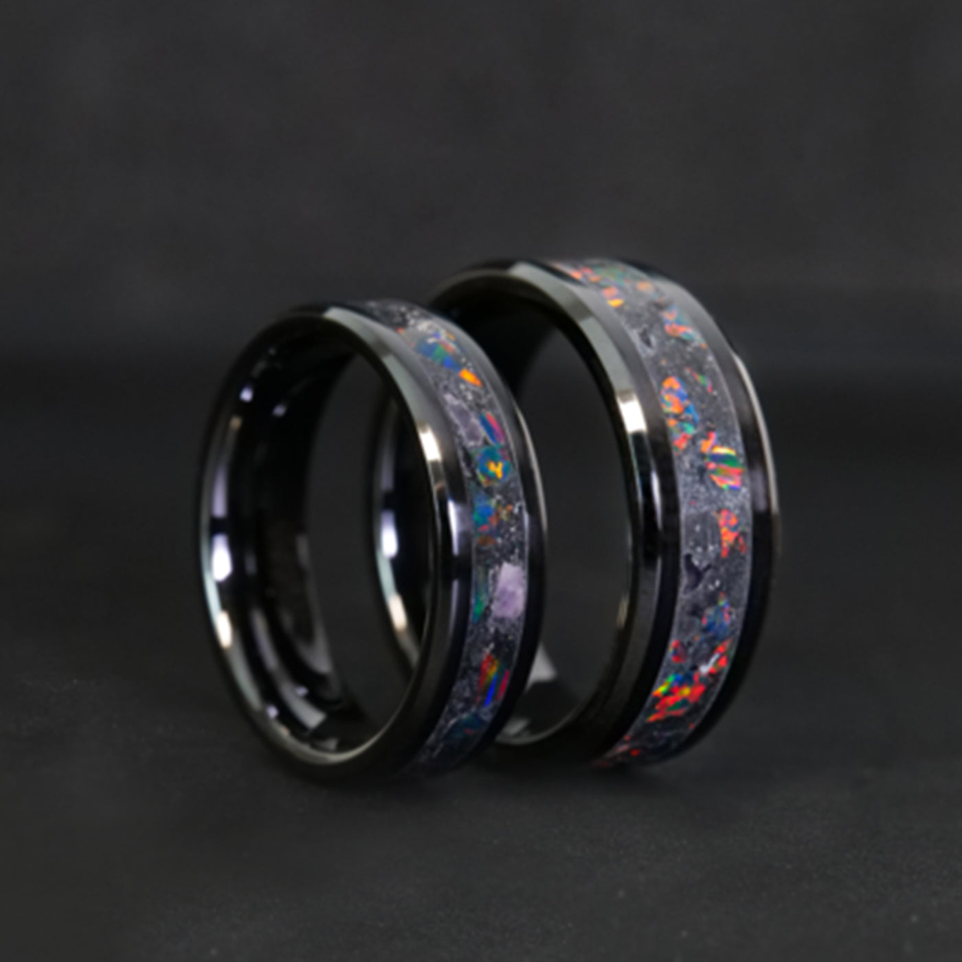 Matching Glowstone Wedding Ring Set