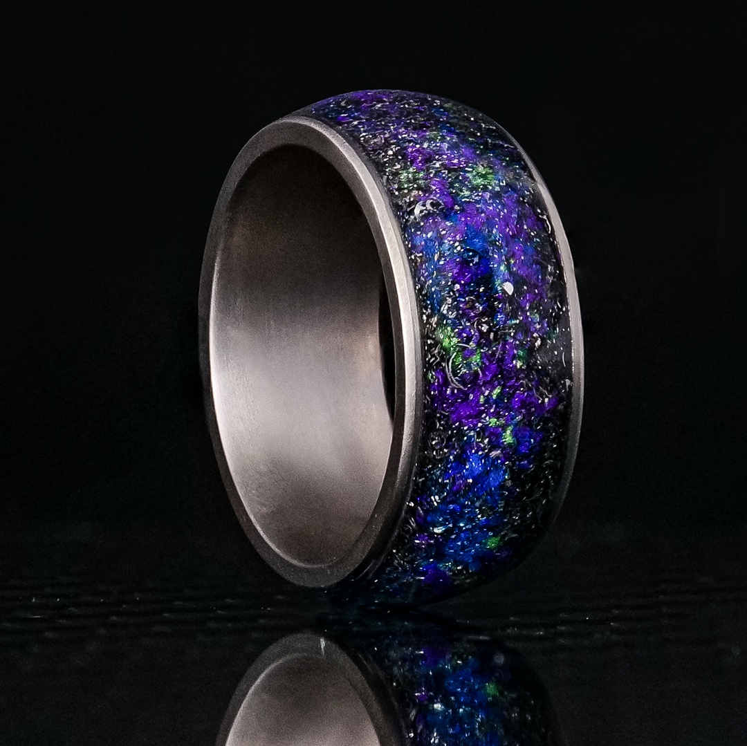 Starry Night Halo Glowstone Ring on Titanium | Patrick Adair Designs