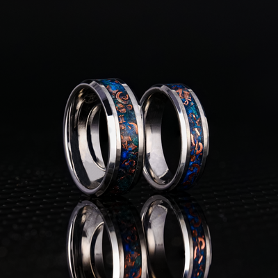 Matching Glowstone Wedding Ring Set