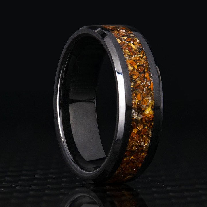 Tiger's Eye Glowstone Ring on Black Ceramic | Patrick Adair