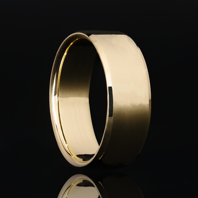 8mm Beveled Gold Ring - Patrick Adair Designs