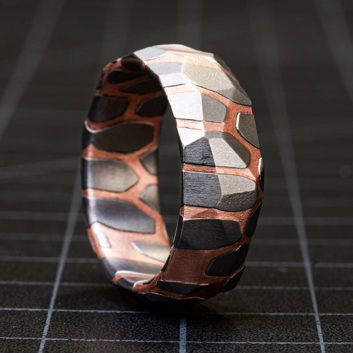 Buy Etched Superconductor Ring Custom Made Titanium-niobium and Copper  Band, Hammered Ring Men, Faceted Superconductor Band, Mens Wedding Band  Online in India - Etsy