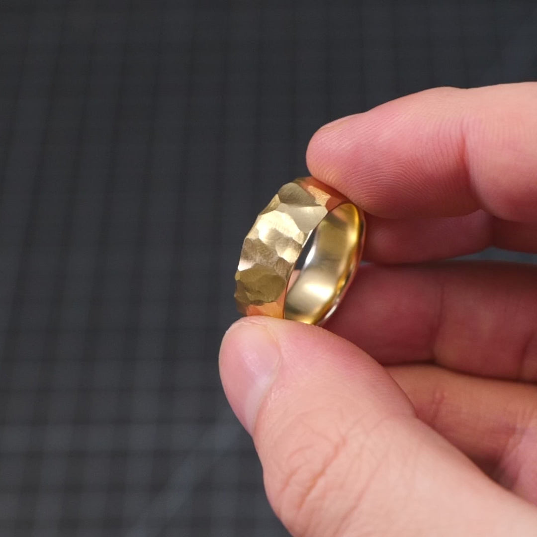 Faceted Solid Gold Ring