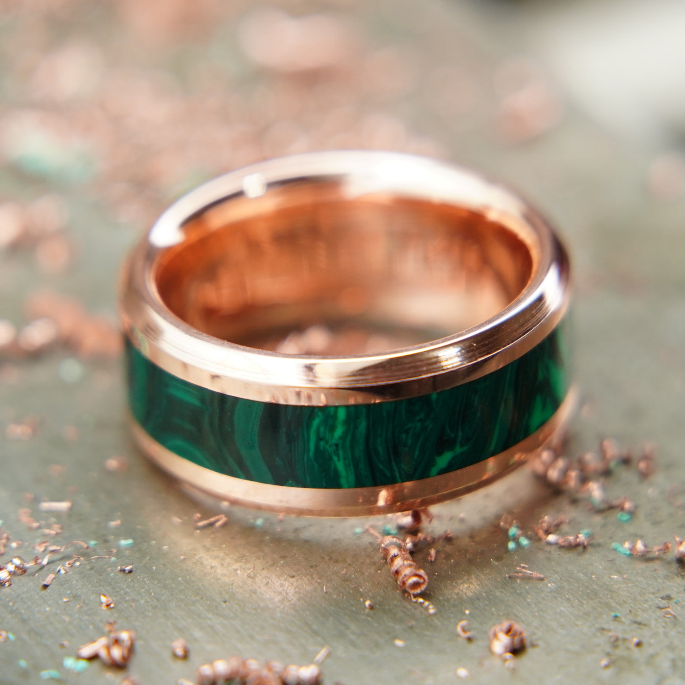 The Jade Emperor | Copper and Malachite Ring - Patrick Adair Designs