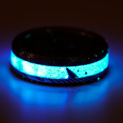 Custom Twisted Damascus Glowstone Ring - Patrick Adair Designs