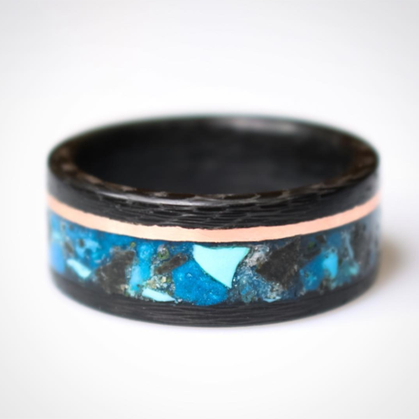 Custom Carbon Fiber Glowstone Ring - Patrick Adair Designs