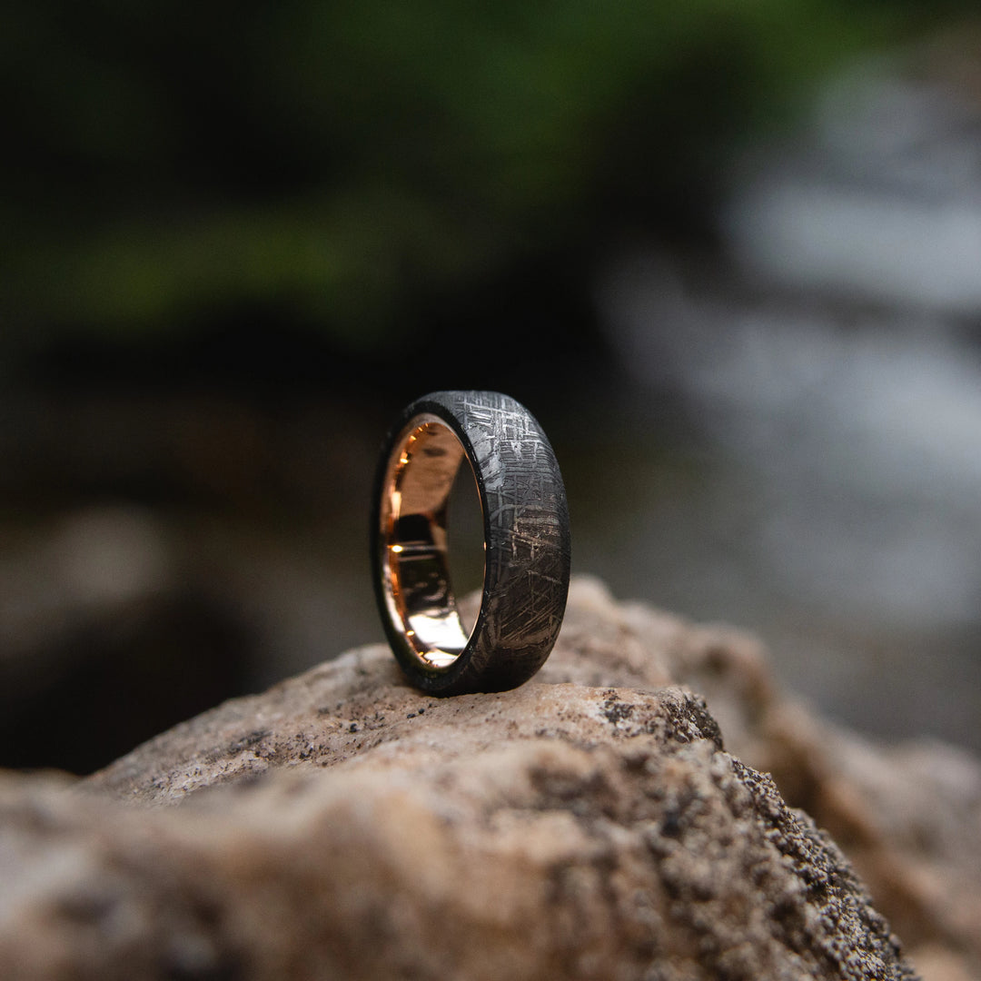 Meteorite Ring with Real Gold Liner Patrick Adair Designs