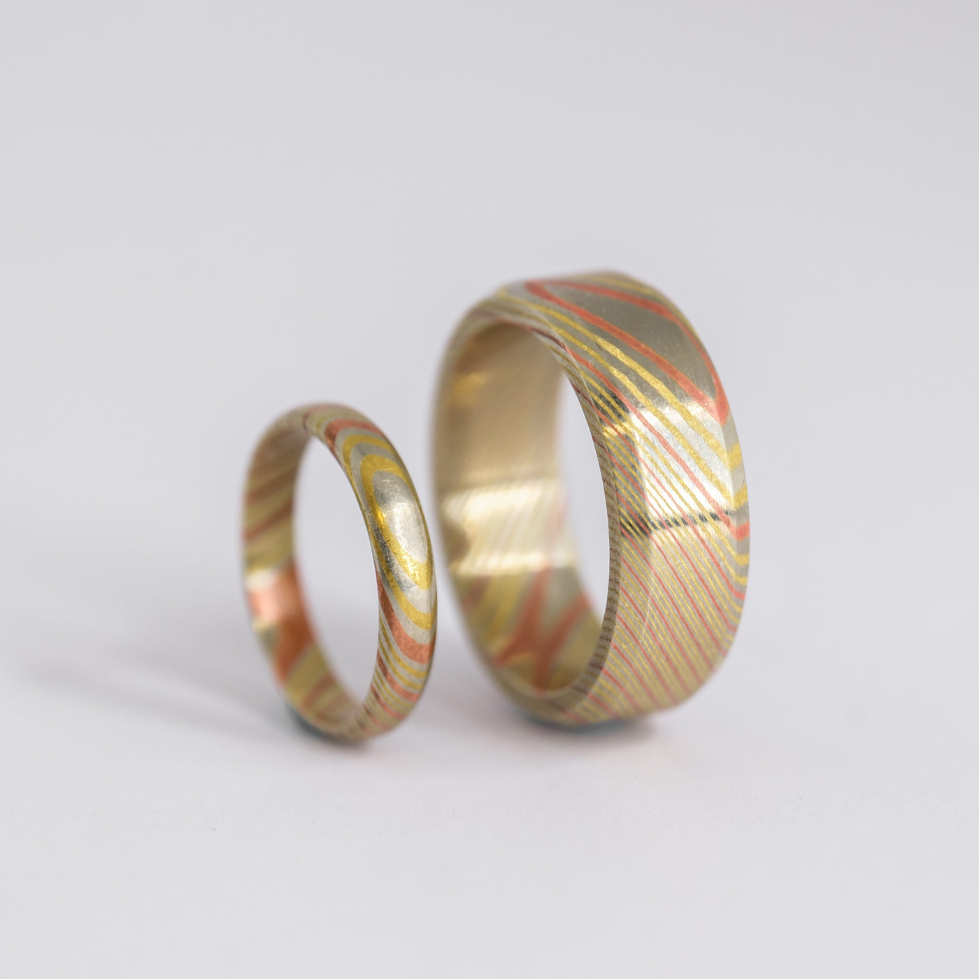 His & Hers Mokume Gane Wedding Ring Set - Patrick Adair Designs