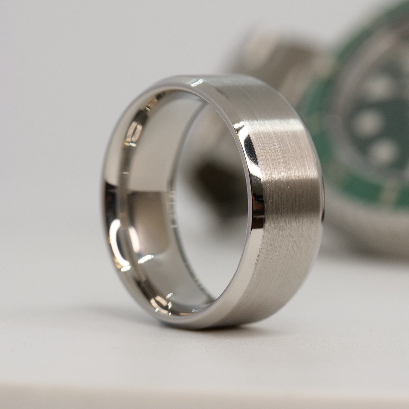 8mm Beveled 904L Stainless Steel Ring | Handcrafted in The USA