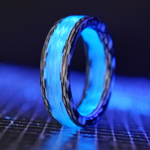 Pride Glow in The Dark Ring with Black Carbon Fiber Rail 9