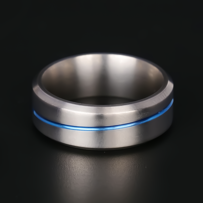 Anodized Notch Titanium Ring | Curved Stripe - Patrick Adair Designs
