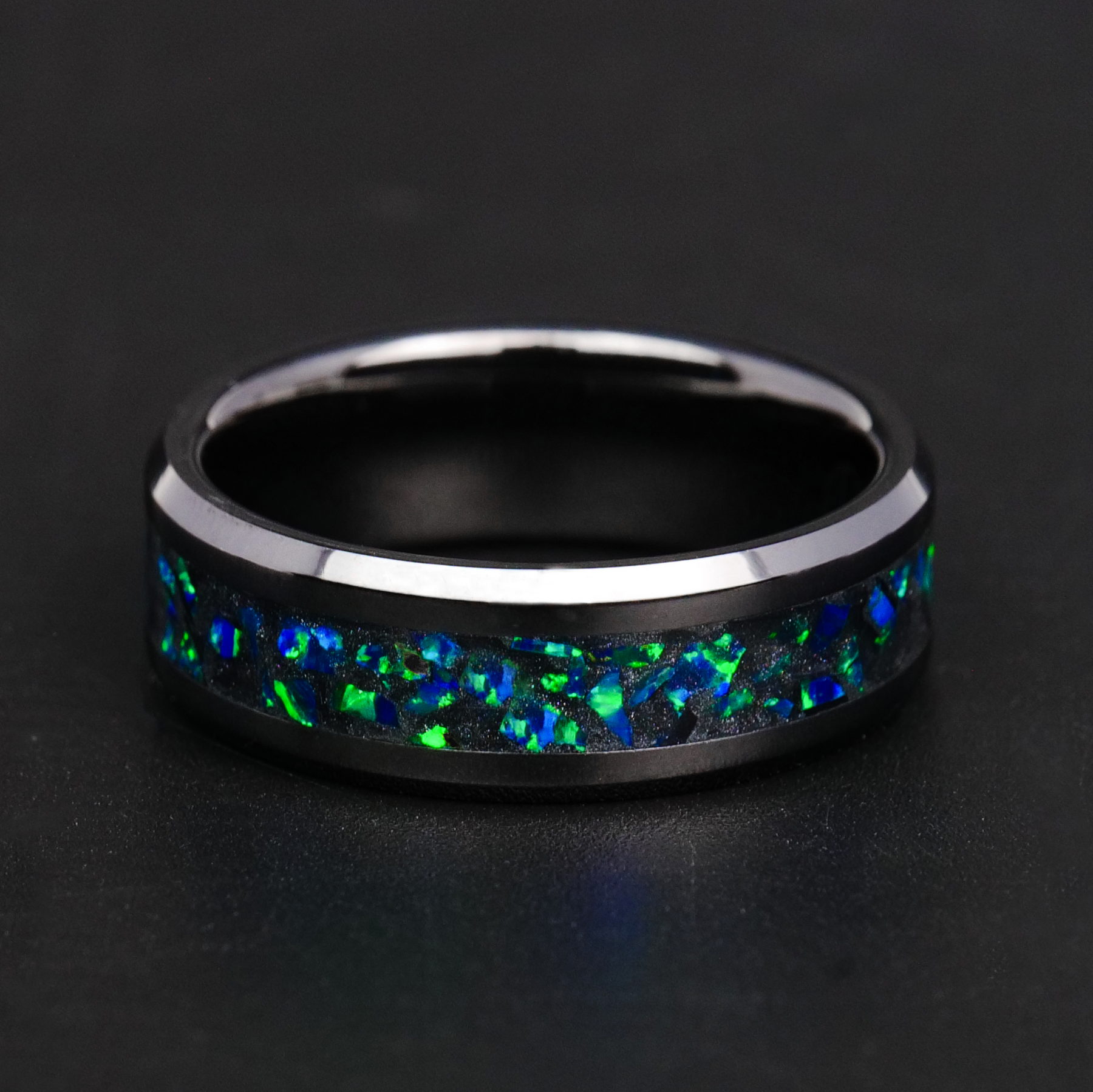 Glow Stone Rings Black Emerald Opal Glowstone Ring– Patrick Adair Designs