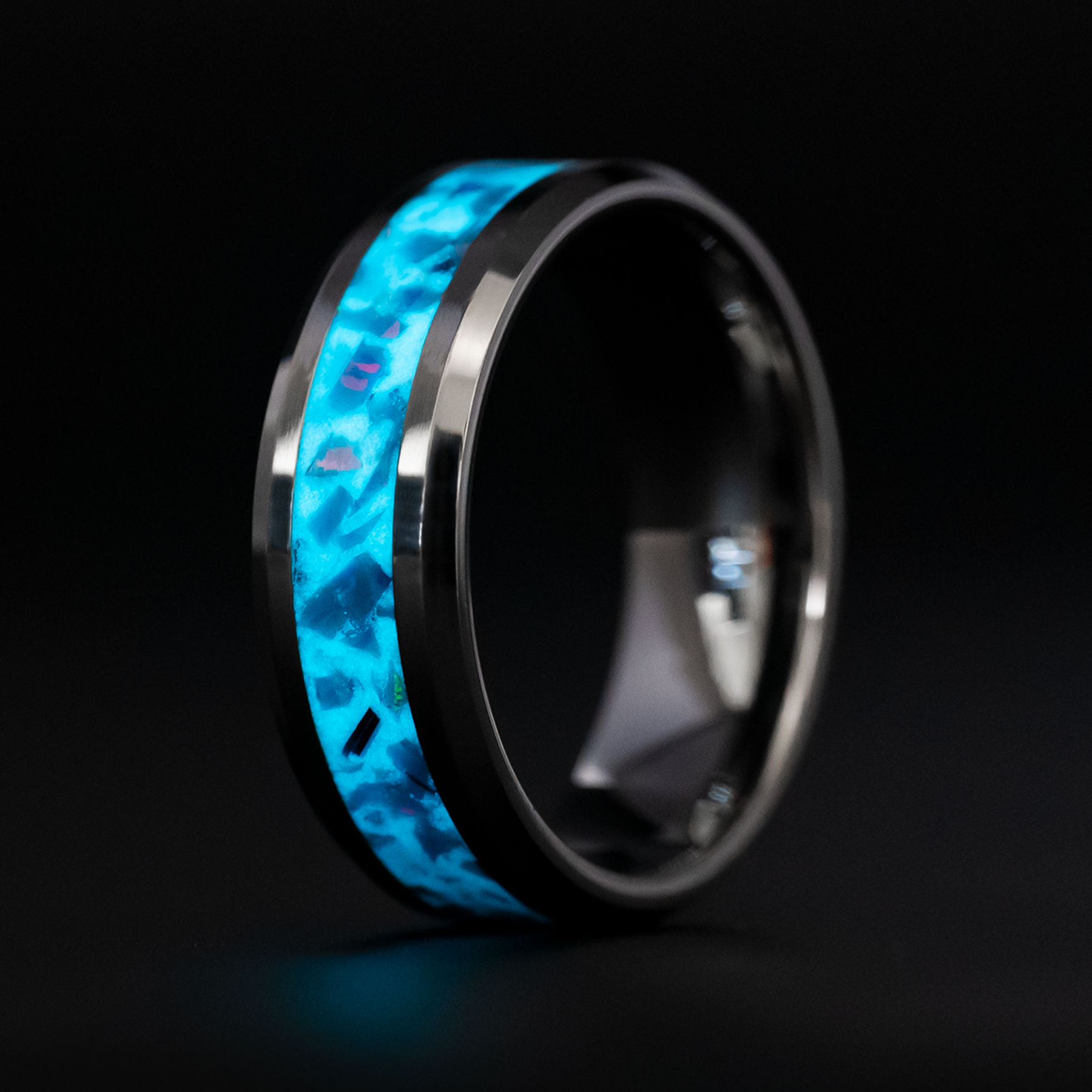 Blue fire opal mens 2025 ring