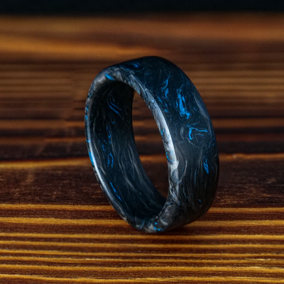 Blue Burl Carbon Fiber Ring - Patrick Adair Designs