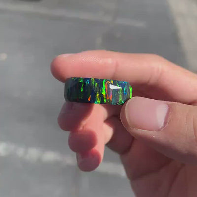 Men's opal engagement ring.