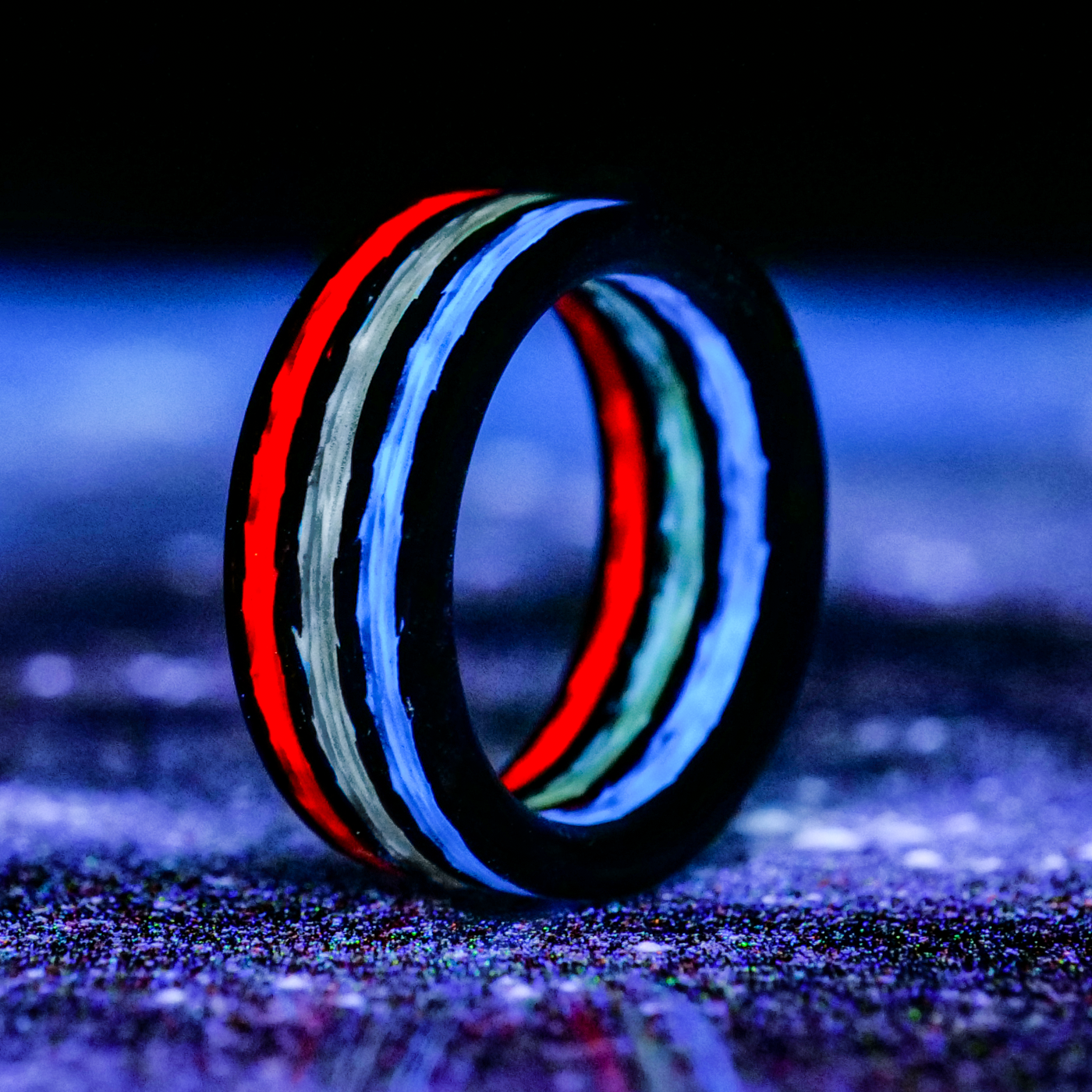 The Patriot | Carbon Fiber Glow Ring - Patrick Adair Designs