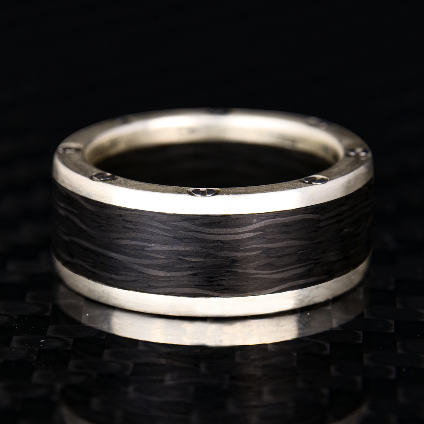 The Torque Ring | Carbon Fiber and Sterling Silver Ring - Patrick Adair Designs