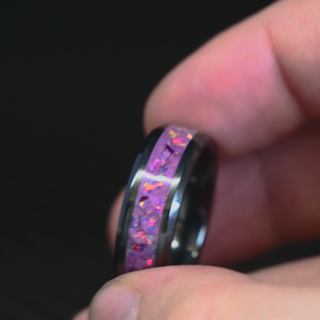 Fuschia Opal Glowstone Ring