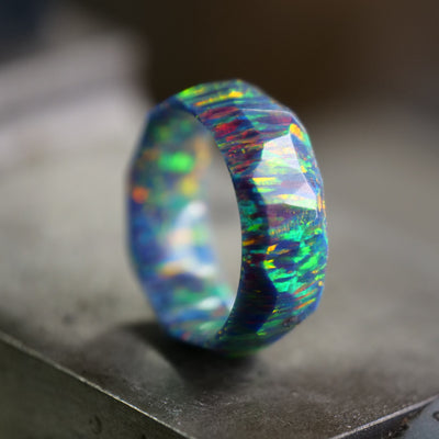Beautiful opal men's ring.