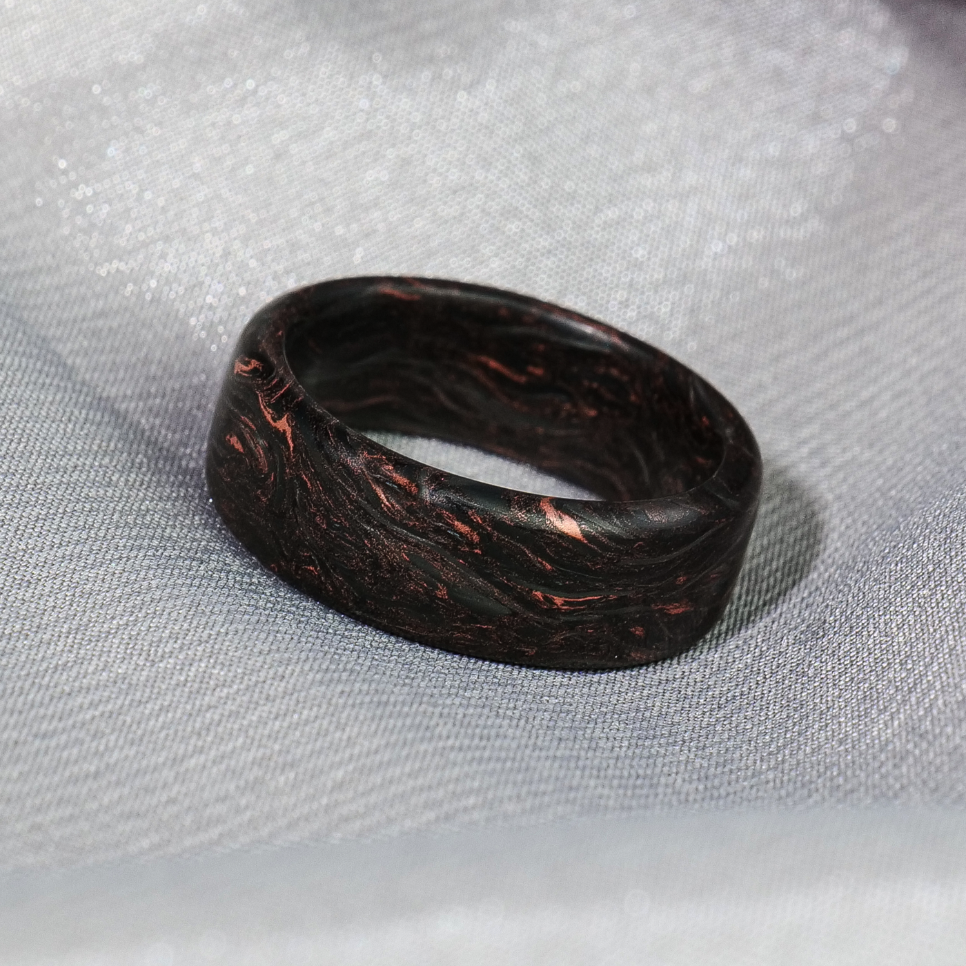 Copper Burl Carbon Fiber Ring - Patrick Adair Designs