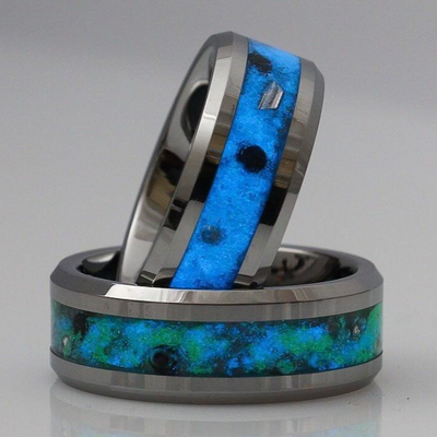 Custom Glowstone Cremation Ring with Ashes - Patrick Adair Designs