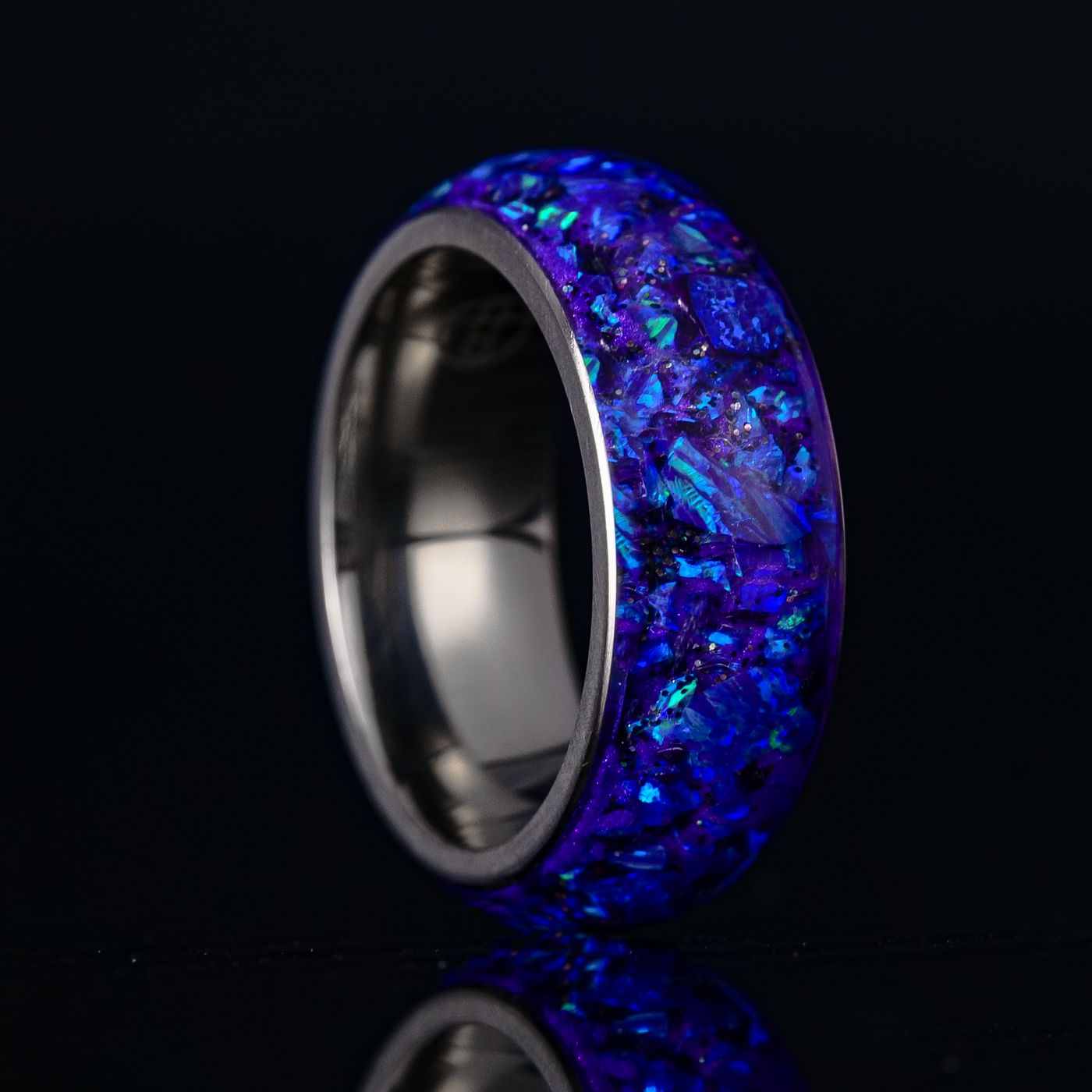 Glow Stone Rings Custom Halo Glowstone Ring on Titanium– Patrick Adair Designs