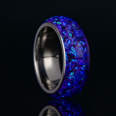 Custom Halo Glowstone Ring on Titanium - Patrick Adair Designs