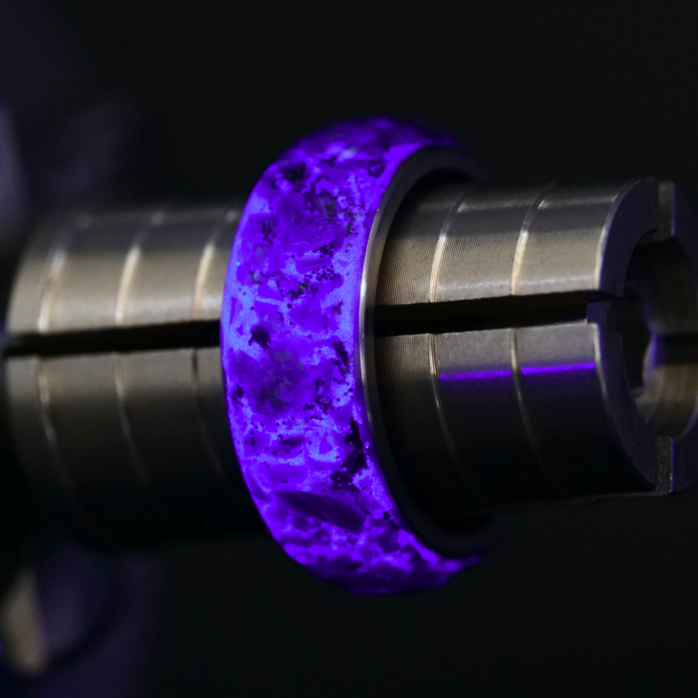 Glow Stone Rings Custom Halo Glowstone Ring on Titanium | Patrick Adair Designs