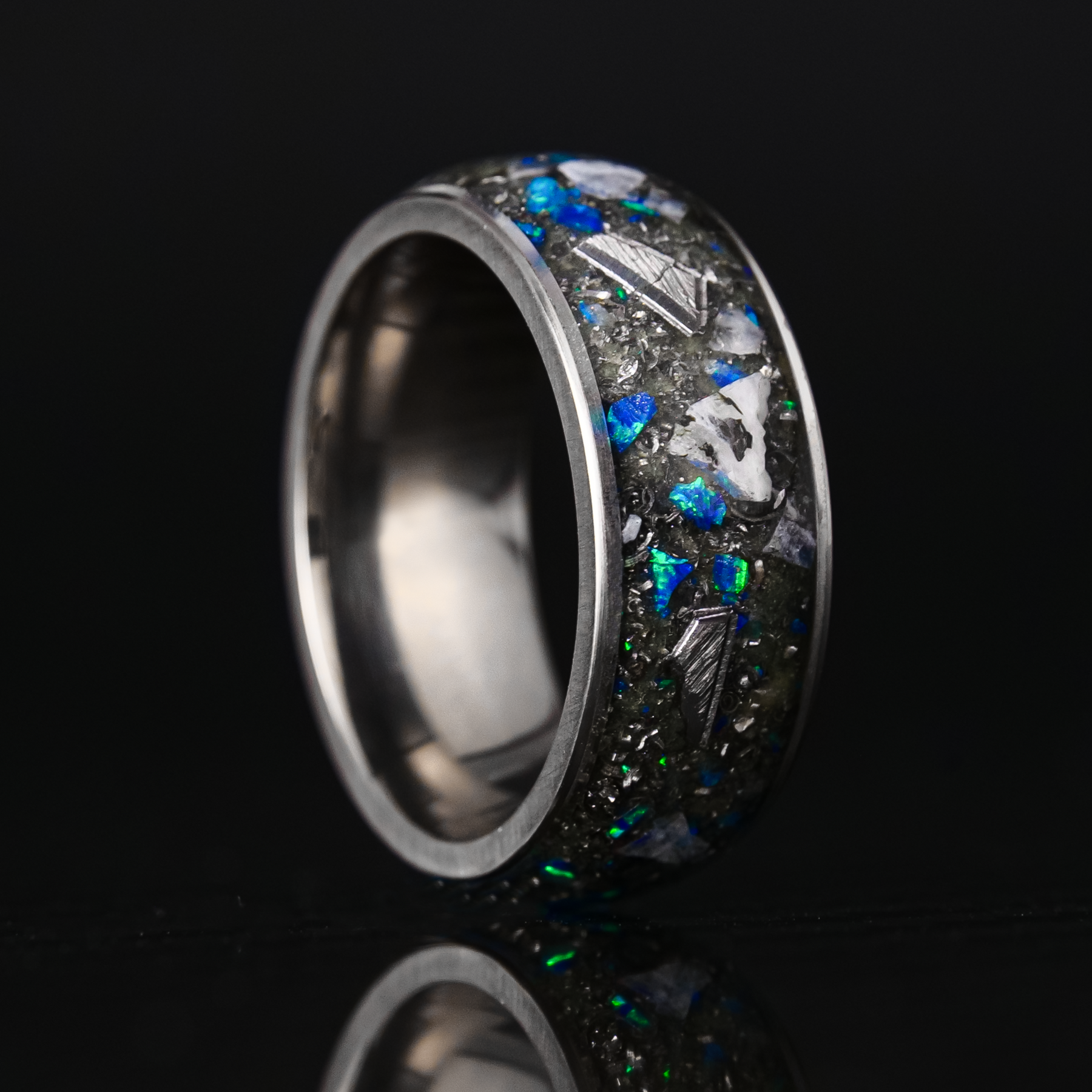Glow Stone Rings Custom Halo Glowstone Ring on Titanium– Patrick Adair Designs