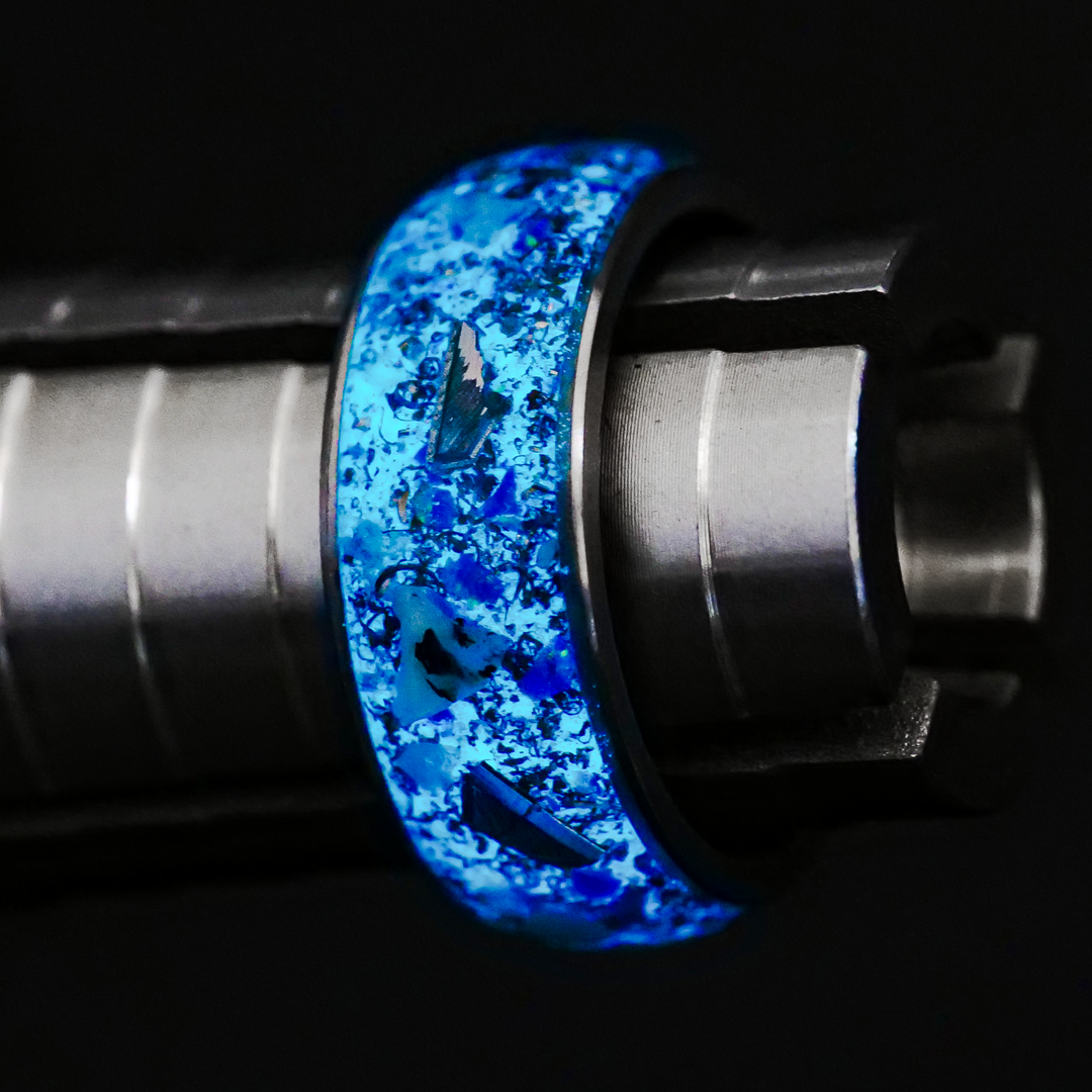 Custom Halo Glowstone Ring on Titanium Patrick Adair Designs