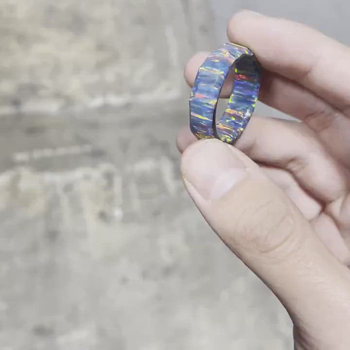 Men's ring made from opal.