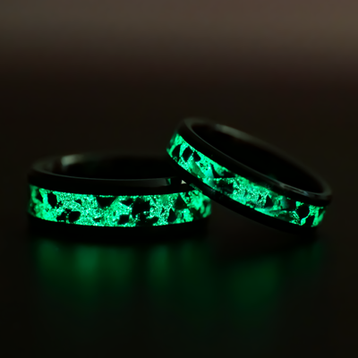 Matching Custom Glowstone Wedding Ring Set - Patrick Adair Designs