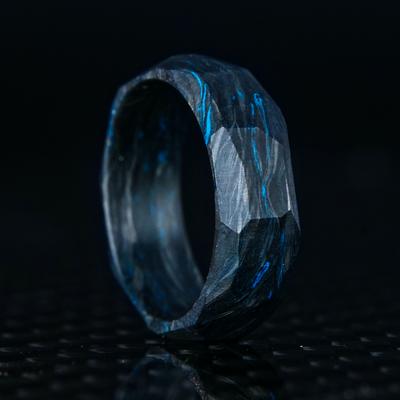 Obsidian Blue Burl Carbon Fiber Ring - Patrick Adair Designs