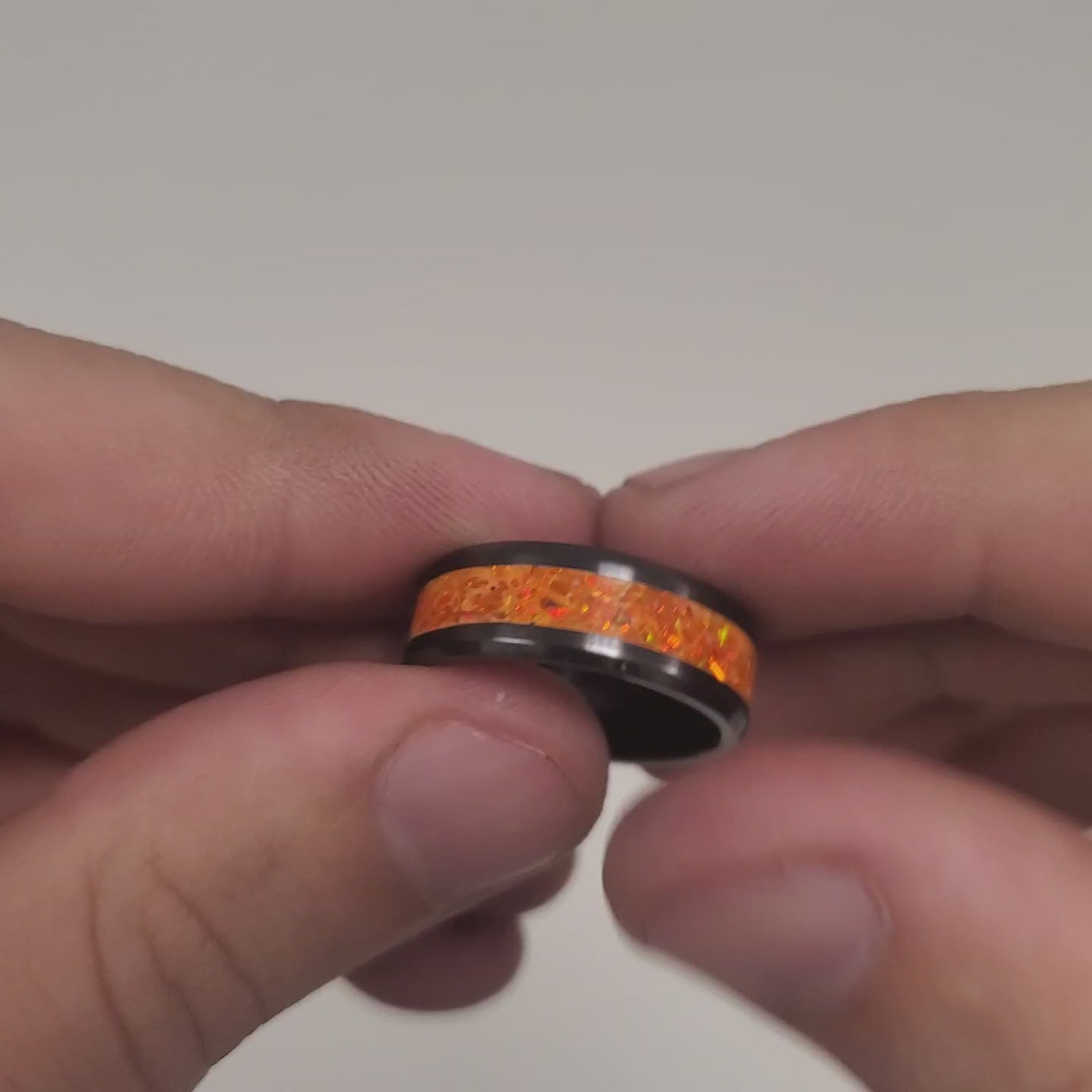 Orange Fire Opal Glowstone Ring