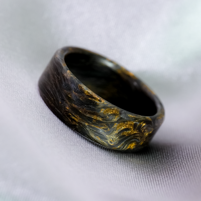 Gold Burl Carbon Fiber Ring - Patrick Adair Designs