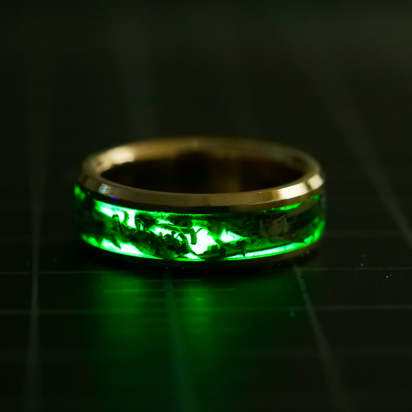Solid Gold and Shredded Cash Glowstone Ring - Patrick Adair Designs