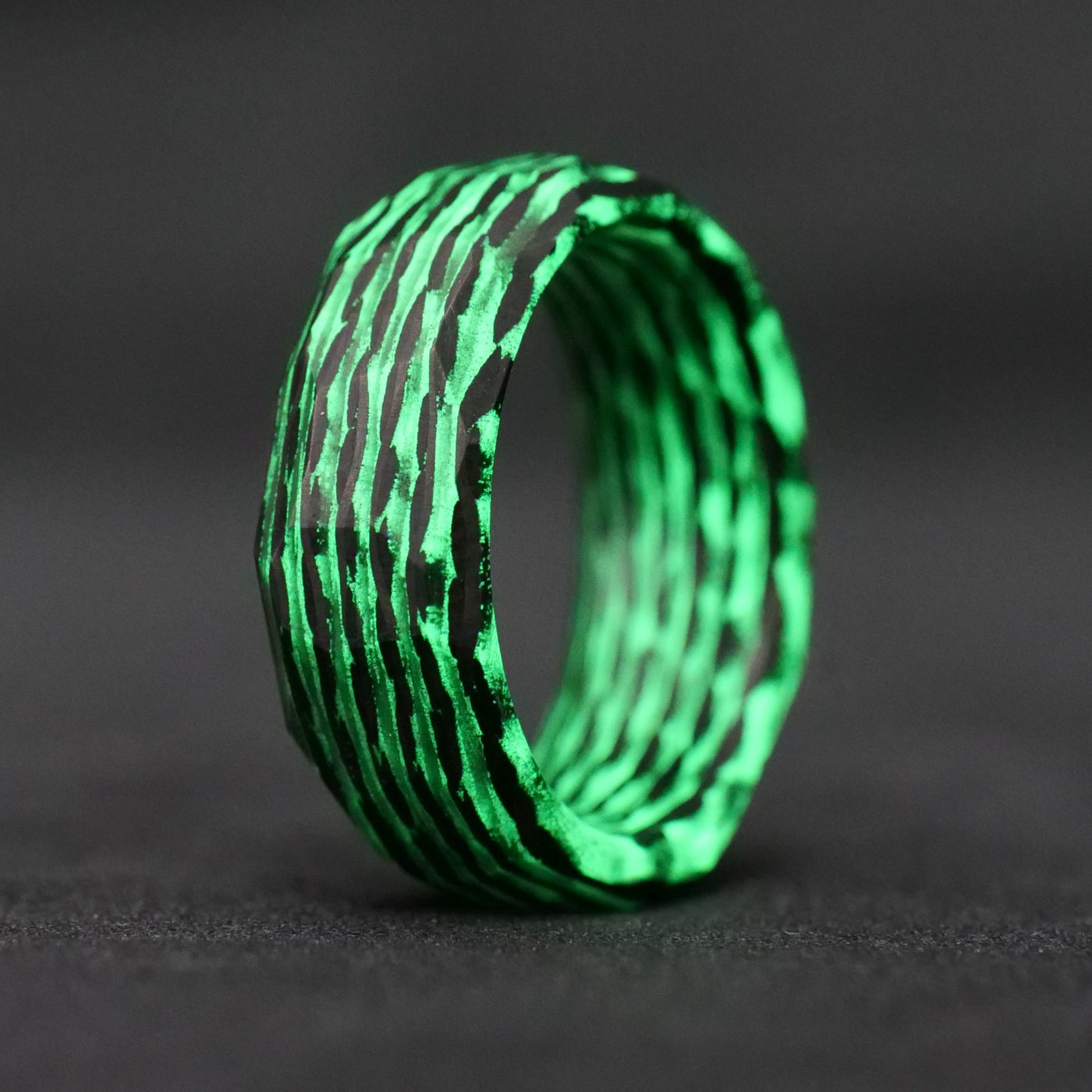 Obsidian Matrix Carbon Fiber Glow Ring - Patrick Adair Designs