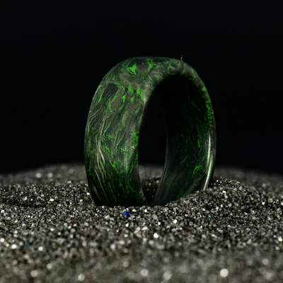 Green Burl Carbon Fiber Ring - Patrick Adair Designs