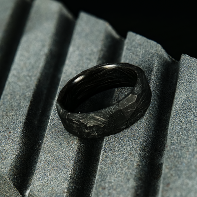 Obsidian Green Glow Burl Carbon Fiber Ring - Patrick Adair Designs