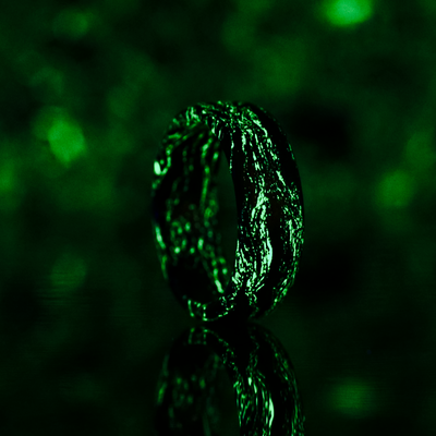 Green Glow Burl Carbon Fiber Ring - Patrick Adair Designs
