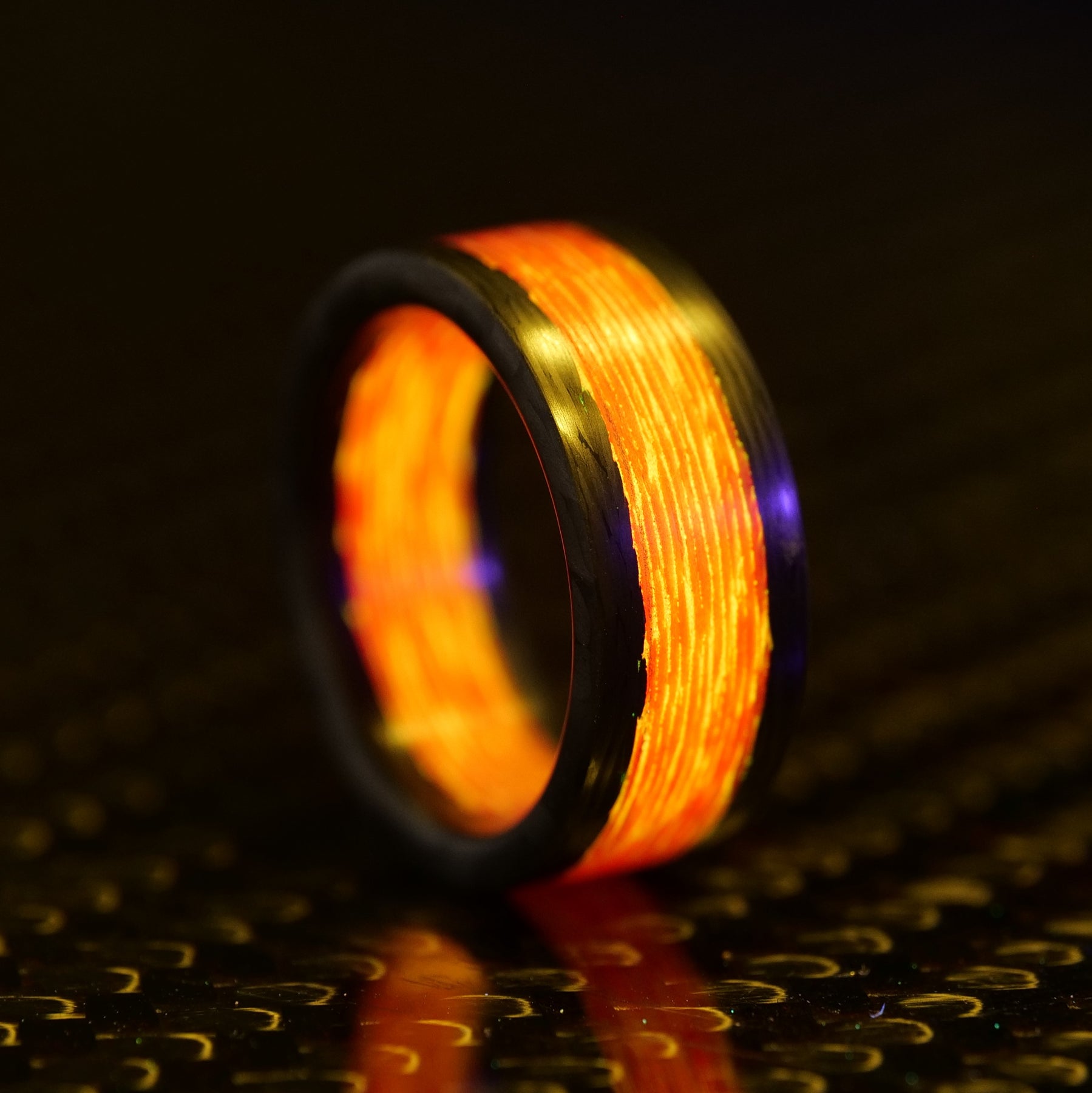 Orange Glow Ring with Carbon Fiber - The Orange Racer