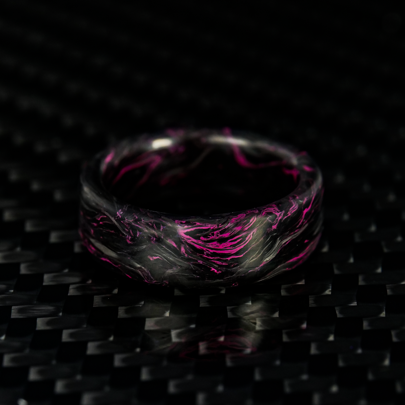 Lavender Burl Carbon Fiber Ring - Patrick Adair Designs