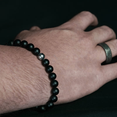 Meteorite Bracelet with Matte Black Onyx Beads - Patrick Adair Designs