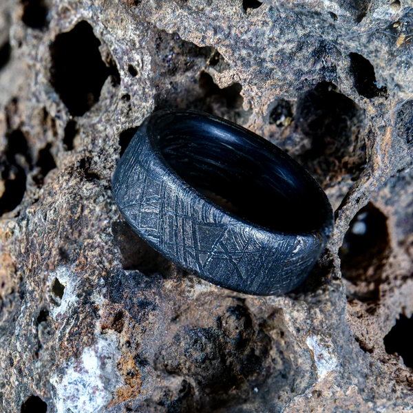 Buy Tungsten Genuine Moon Meteorite Ring With Moon Dust Online in India -  Etsy