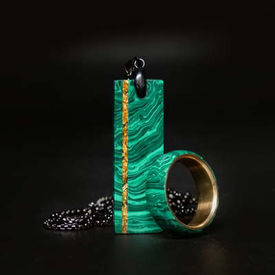 Malachite Trustone and Gold Ring - Patrick Adair Designs